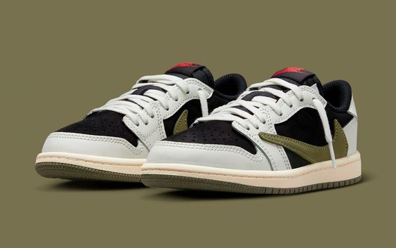 travis scott x jordan 1 low medium olive